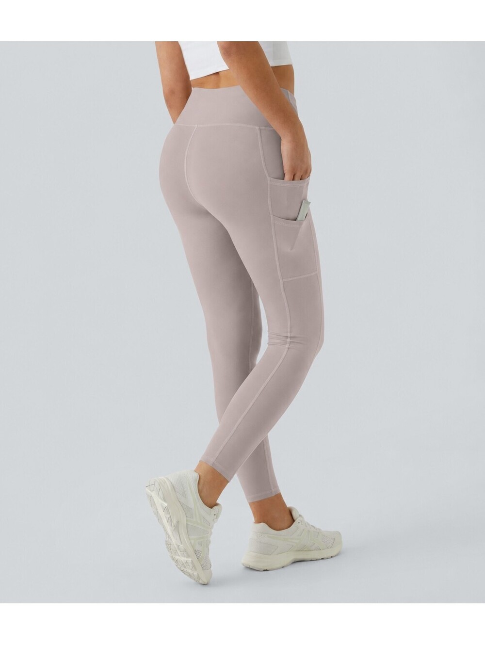 Halara SoftlyZero High Waisted Double Pockets Leggings-UPF50+ Gray Size Small - Picture 2 of 6